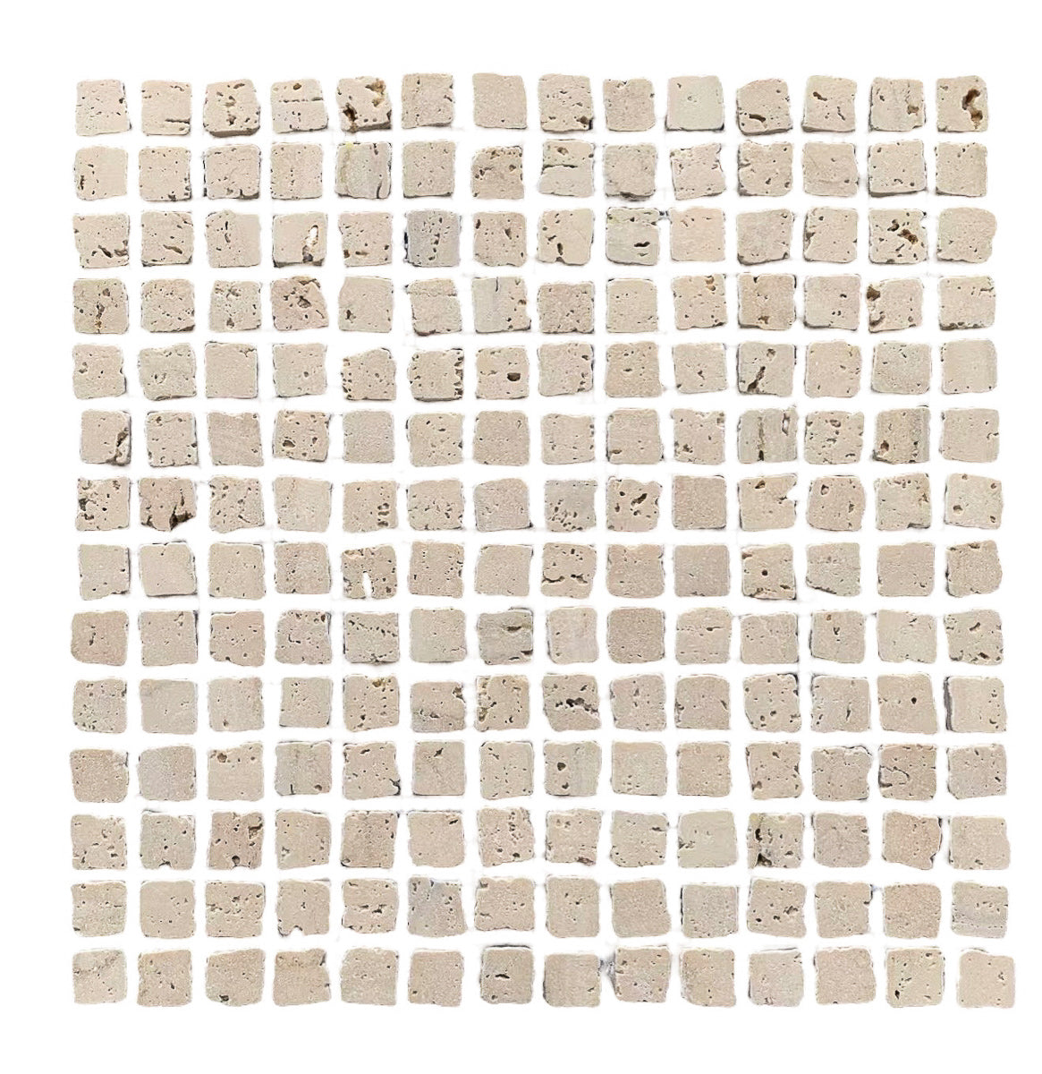 Roman Travertine Mini Split Square Honed 20x20 Sheet Size 305x305x7
