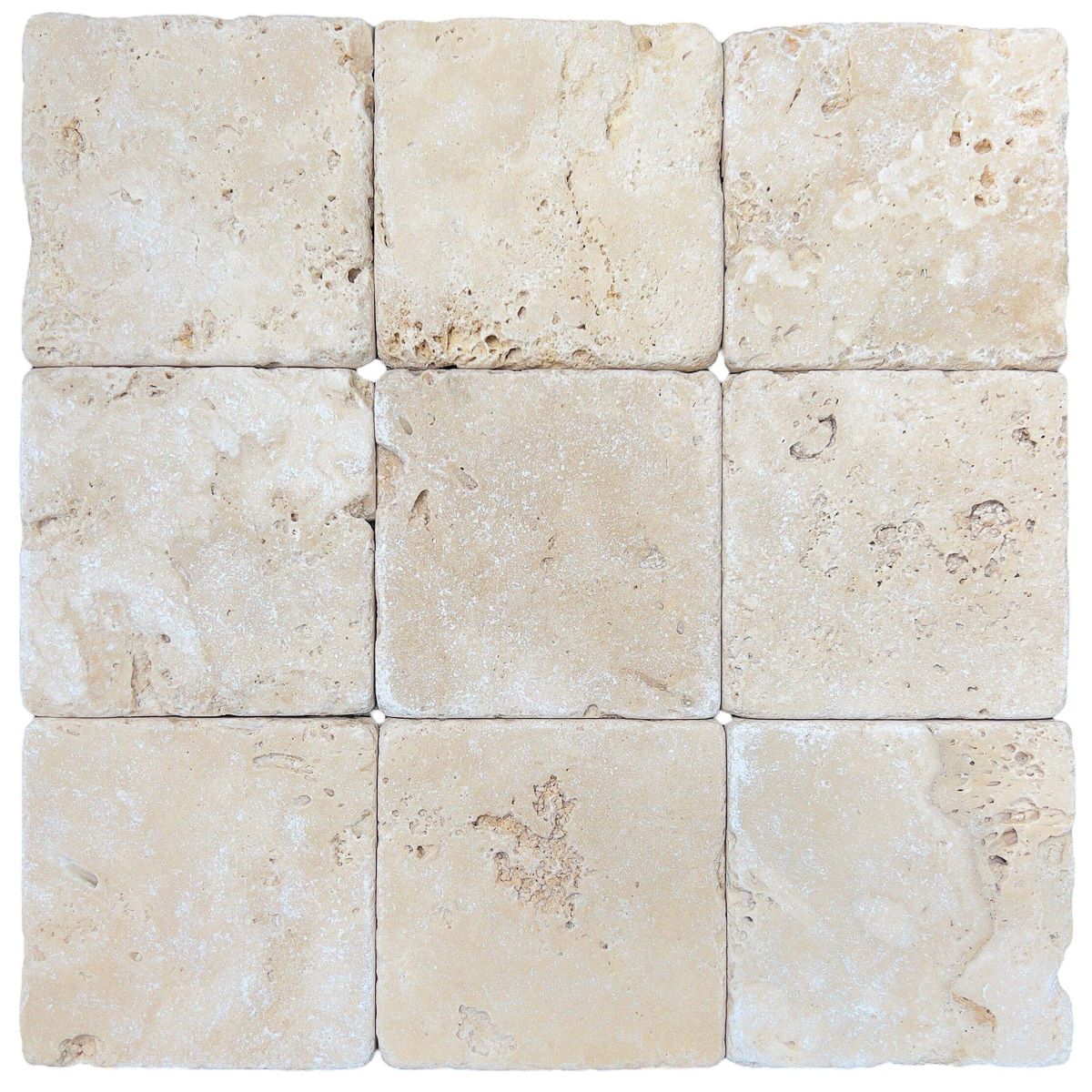 Roman Travertine Subway Tile Square Tumbled 100x100x10