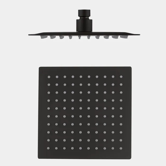 Taran 200mm Gun Metal Twin Shower Half Rail Top Inlet Square