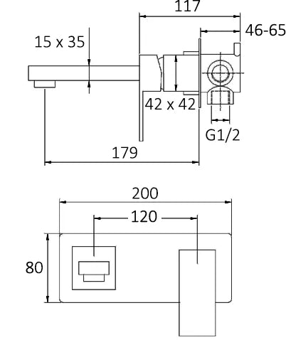 Taran Wall Basin Mixer