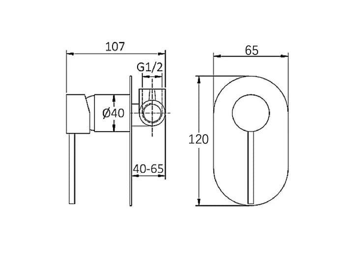 Roul Shower Mixer Gun Metal