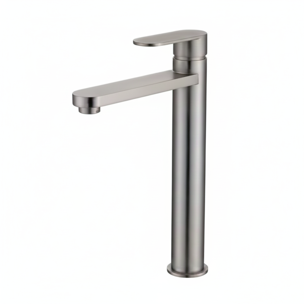 Tall Basin Mixer Brushed Nickel in Sydney | Premium Bathroom Tapware by TWC