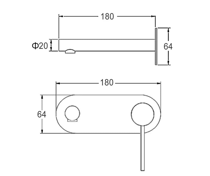 Roul Wall Basin Mixer
