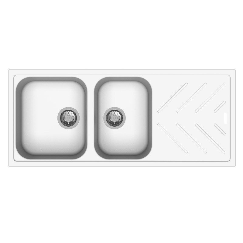 Carysil New Beethoven D200 Granite 1 and 3/4 Bowl with Drain Board Stone Kitchen Sink 1160*500mm