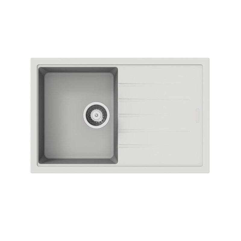 Carysil Vivaldi D100S Granite Single Bowl with Drain Board Stone Kitchen Sink 780*500*205mm